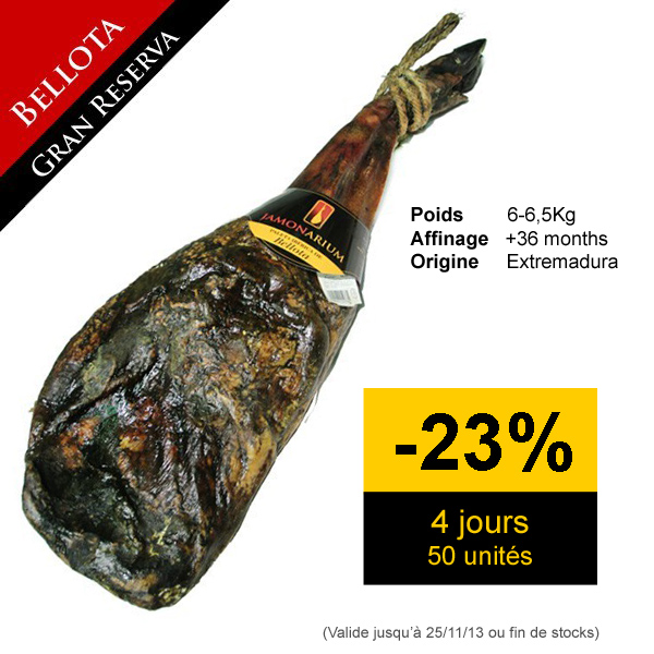 Grand Promotion 4 jours pour l’épaule ibérique Pata negra Bellota «Gran Reserva 2010», LA TOP